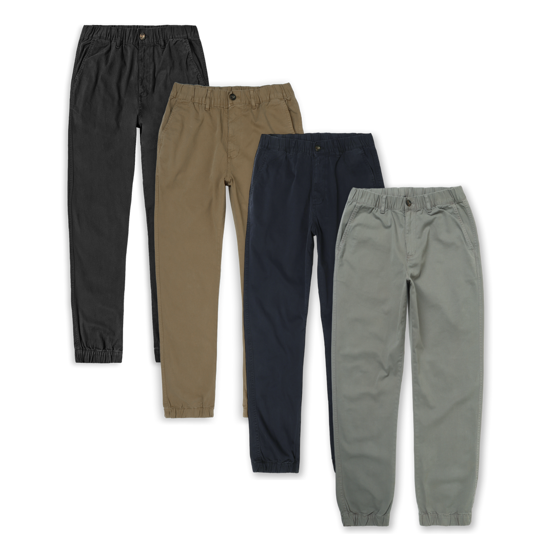 Stretch Jogger 4 pack in Black, Desert, Navy and Grey