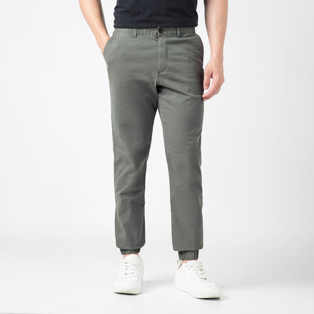 Stretch Jogger Grey front on model