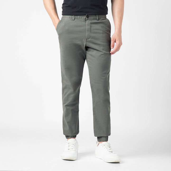 Stretch Jogger Grey front on model