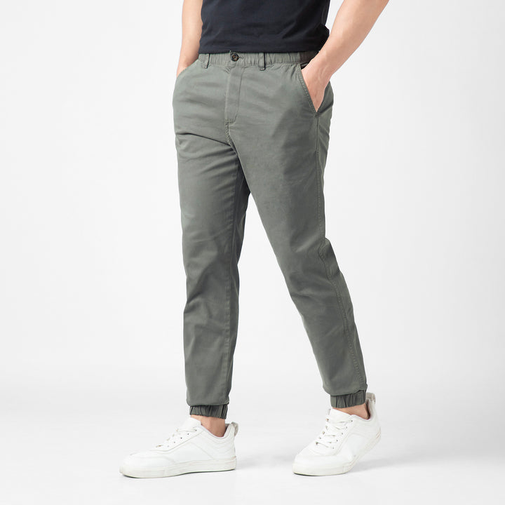 Stretch Jogger Grey side on model