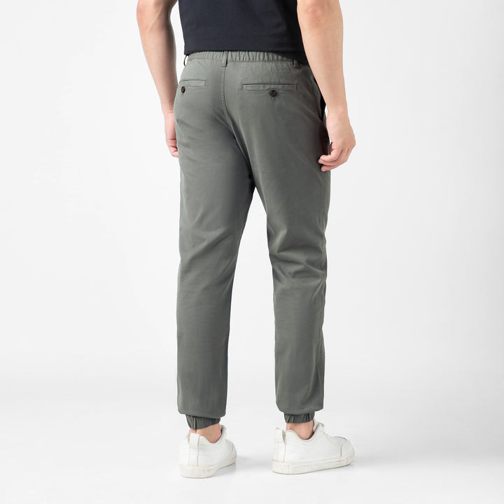 Stretch Jogger Grey back on model