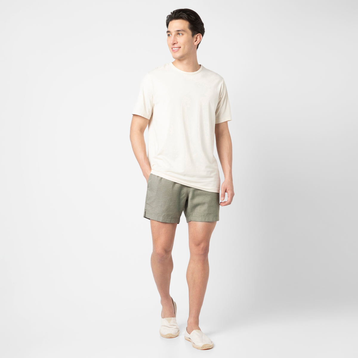 Stretch Linen Short — Fern (Washed) / 5.5" / S — OUTFIT