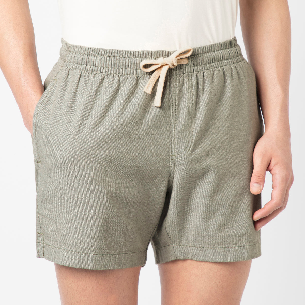 Stretch Linen Short — Fern (Washed) / 5.5" / S — DESIGN