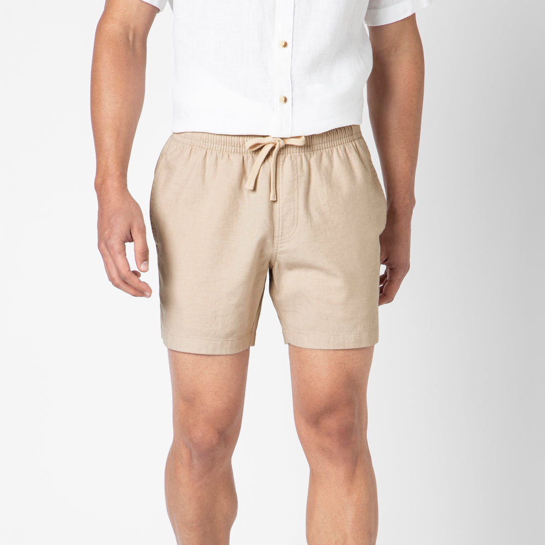 Bearbottom Stretch Linen Short - Stone - 5.5