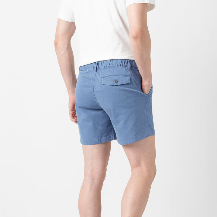 Stretch Short 5 Blue Jay back on model