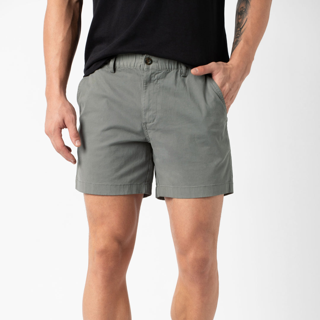 Stretch Short Charcoal Grey 5.5" front on model