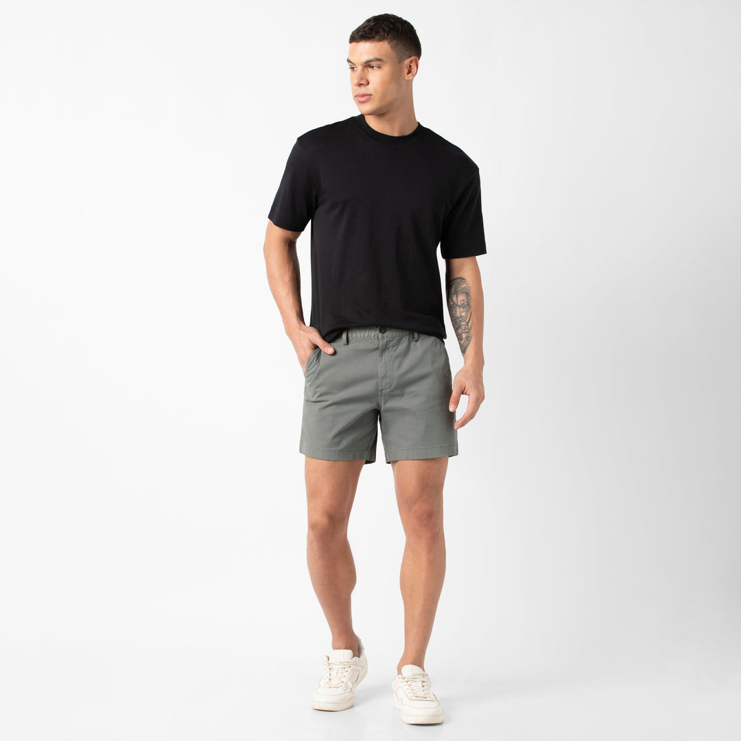 Stretch Short Charcoal Grey 5.5" full body on model