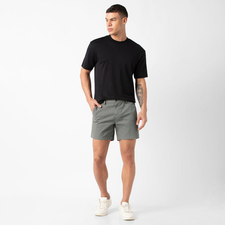 Stretch Short Charcoal Grey 5.5" full body on model