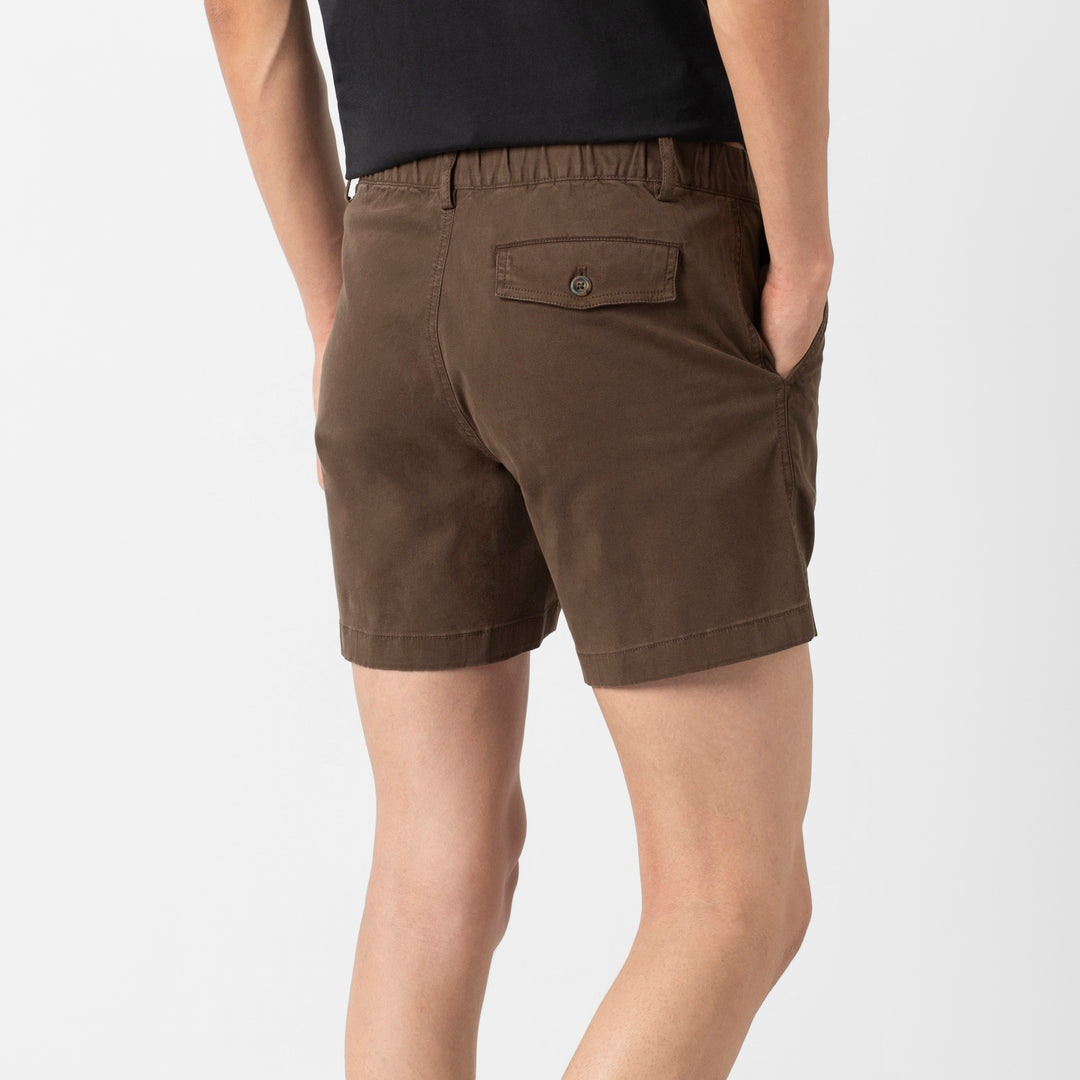 Stretch Short 5.5" Cocoa back on model