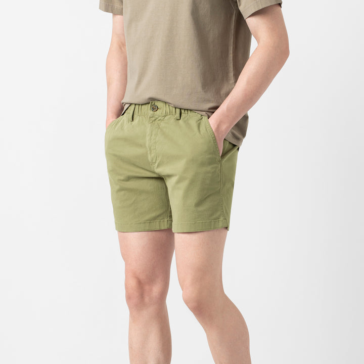 Stretch Short 5 Olive side on model