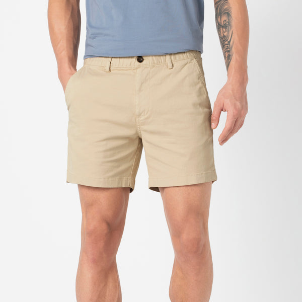 Stretch Short Sand Dune 5.5" front on model