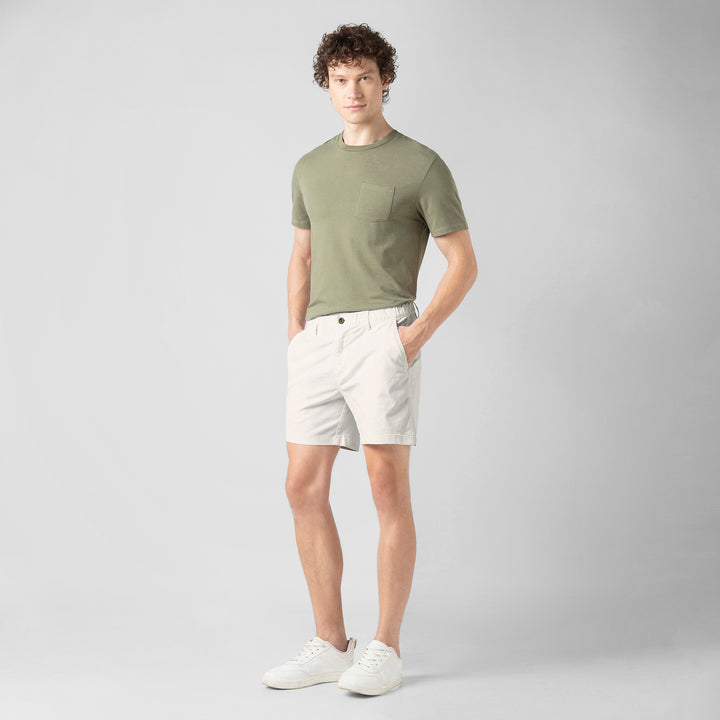 Stretch Short 5.5" White full body side on model