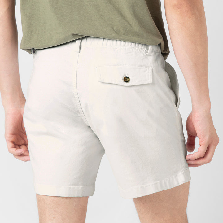 Stretch Short 5.5" White close up back on model