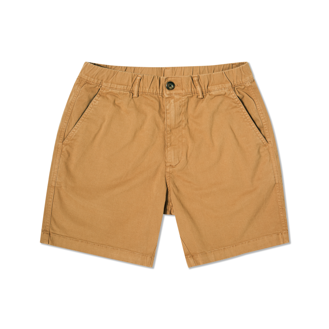 Stretch Short 7 Camel front flat
