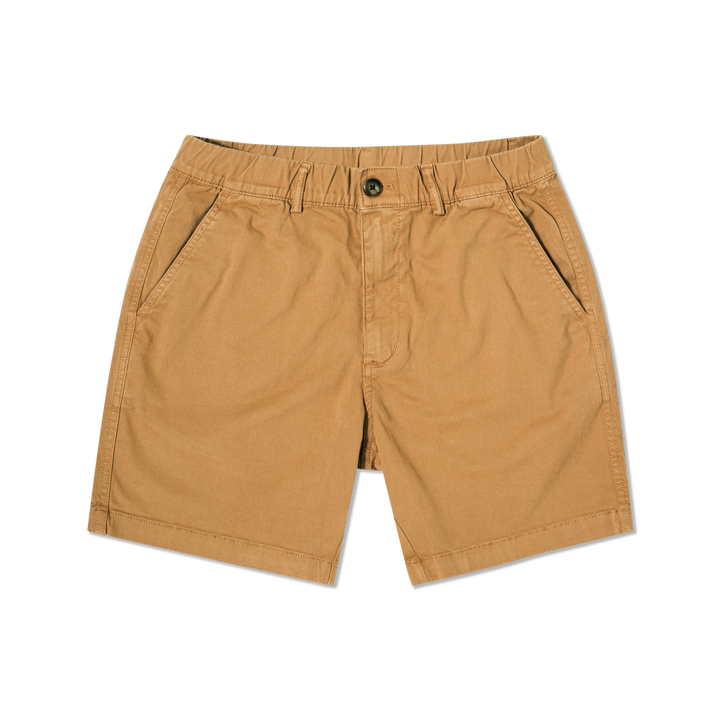 Stretch Short 7 Camel front flat