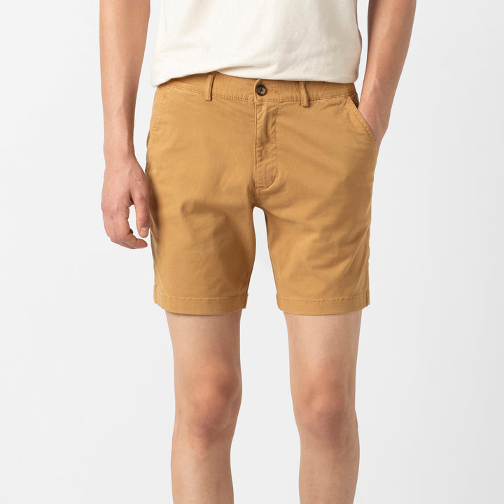 Stretch Short 7" Camel front on model