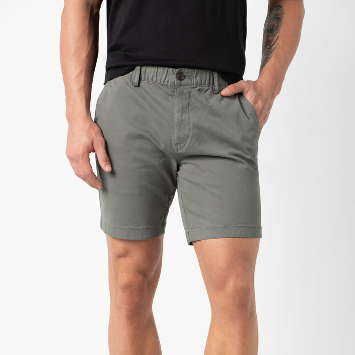 Stretch Short Charcoal Grey 7" front on model
