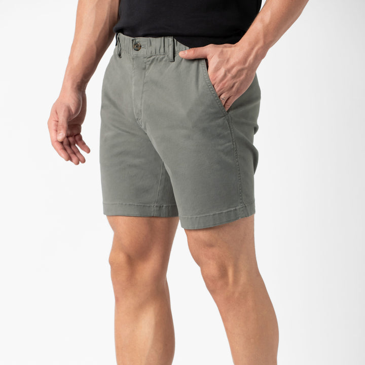 Stretch Short Charcoal Grey 7" side on model