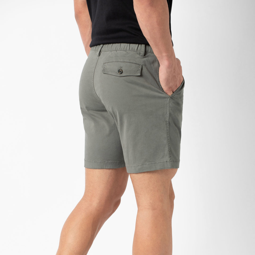 Stretch Short Charcoal Grey 7" back on model