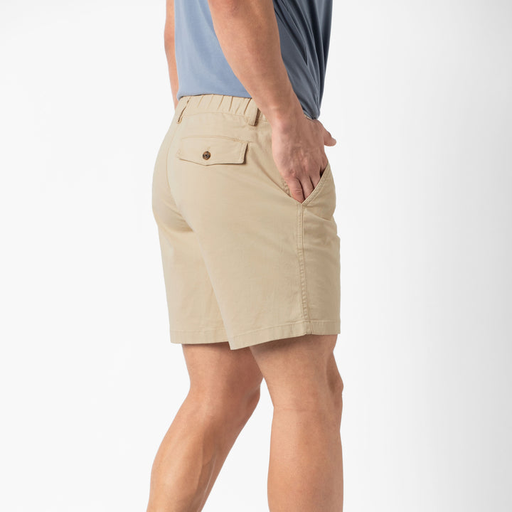 Stretch Short Sand Dune 7" back on model