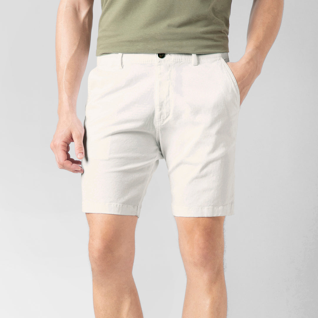 Stretch Short 7" White front on model