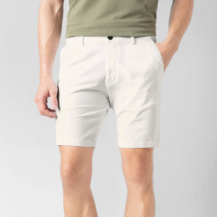 Stretch Short 7" White front on model