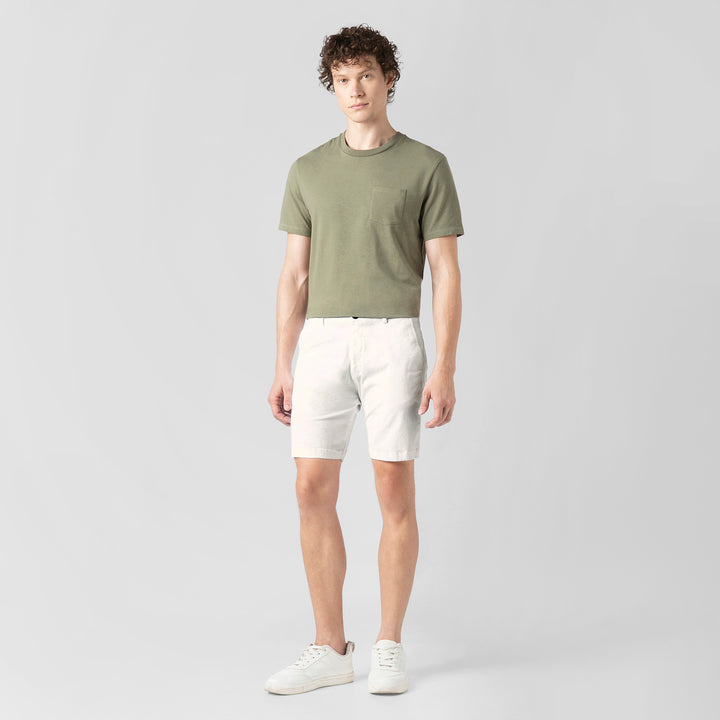 Stretch Short 7" White full body on model