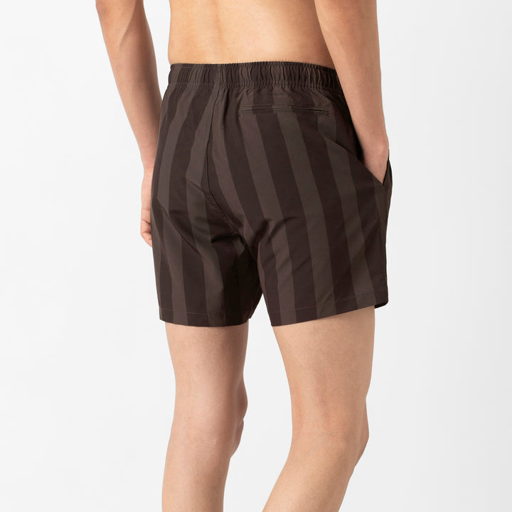 Stretch Swim Pirate Stripe back on model