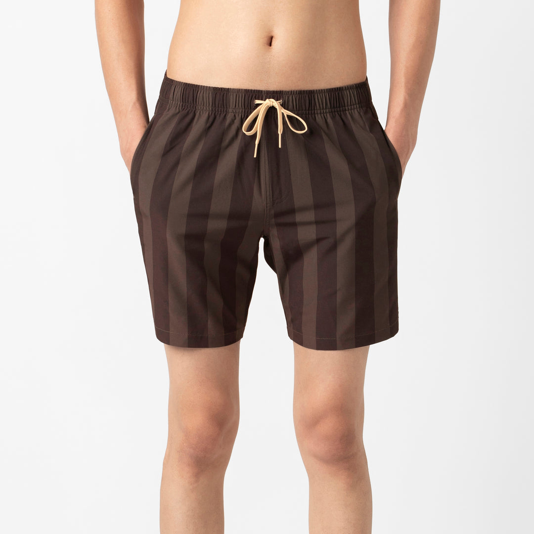 Stretch Swim 7" Pirate Stripe front on model