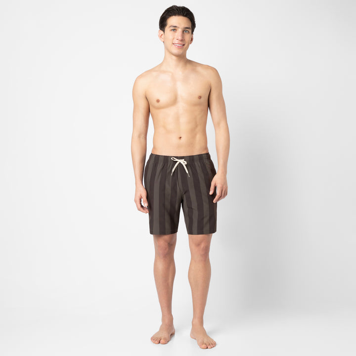 Stretch Swim 7 Pirate Stripe full body on model