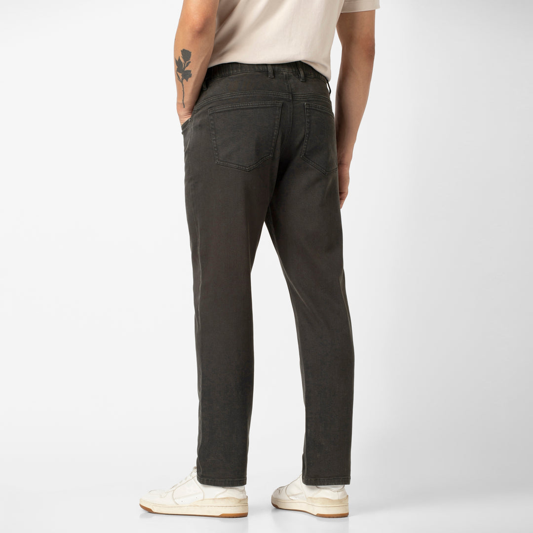 Stretch Travel Jean Charcoal Black back on model