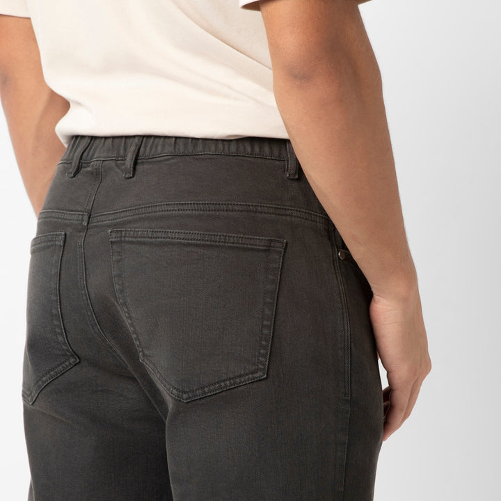 Stretch Travel Jean Charcoal Black back on model