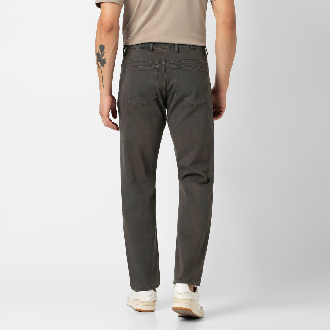 Stretch Travel Jean Coal back on model