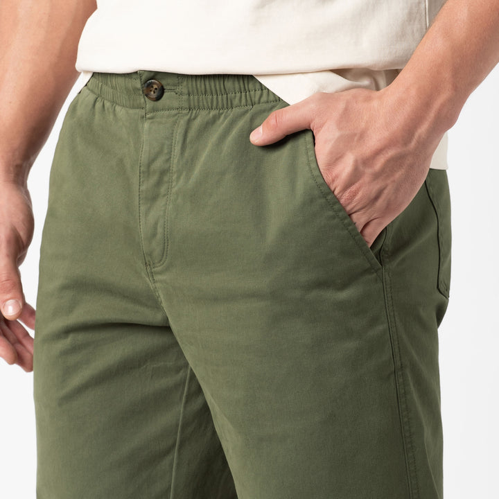 Stretch Utility Pant Fern close up on model