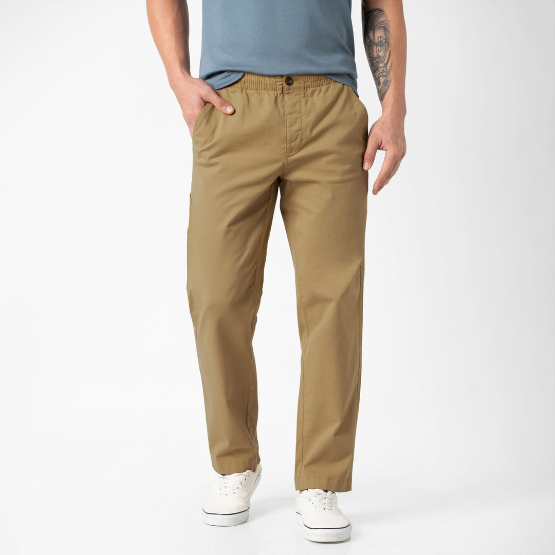 Stretch Utility Pant Natural front on model