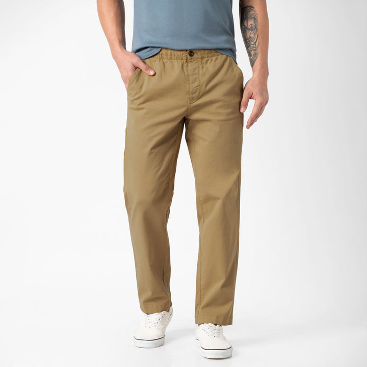 Stretch Utility Pant Natural front on model