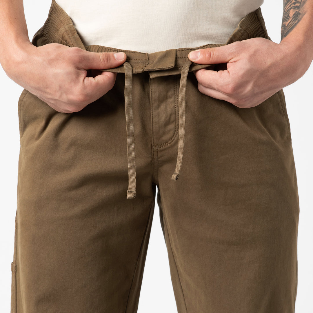 Stretch Utility Pant Walnut internal drawstring