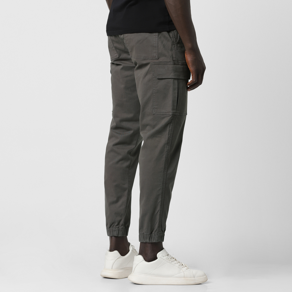 Stretch Cargo Jogger Dark Grey back on model