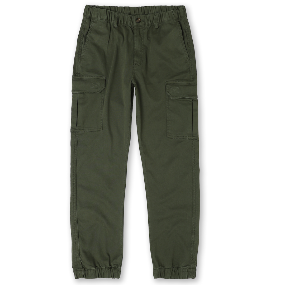 Stretch Cargo Jogger Military Green front