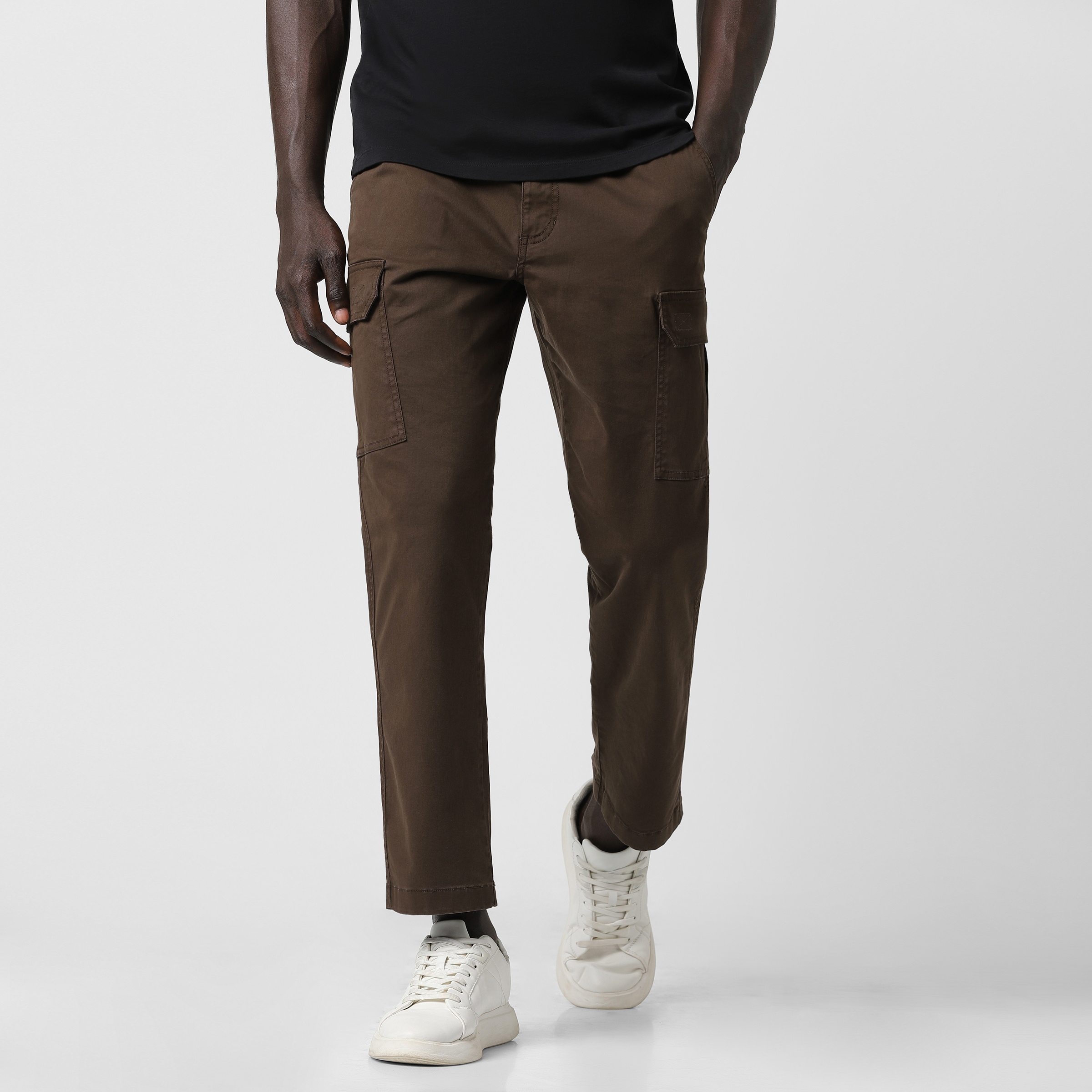 Stretch Cargo Pant Cocoa front on model
