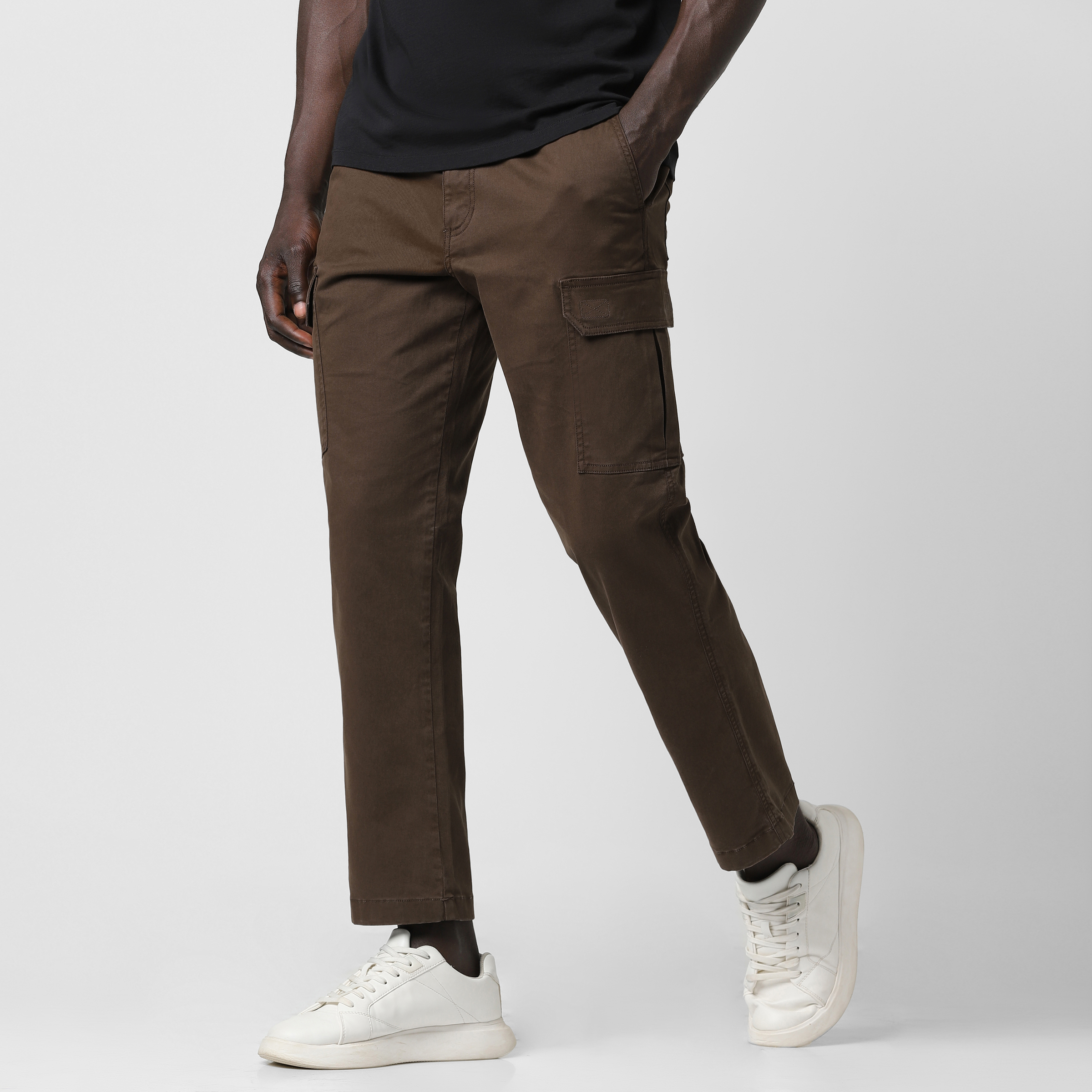 Stretch Cargo Pant Cocoa side on model