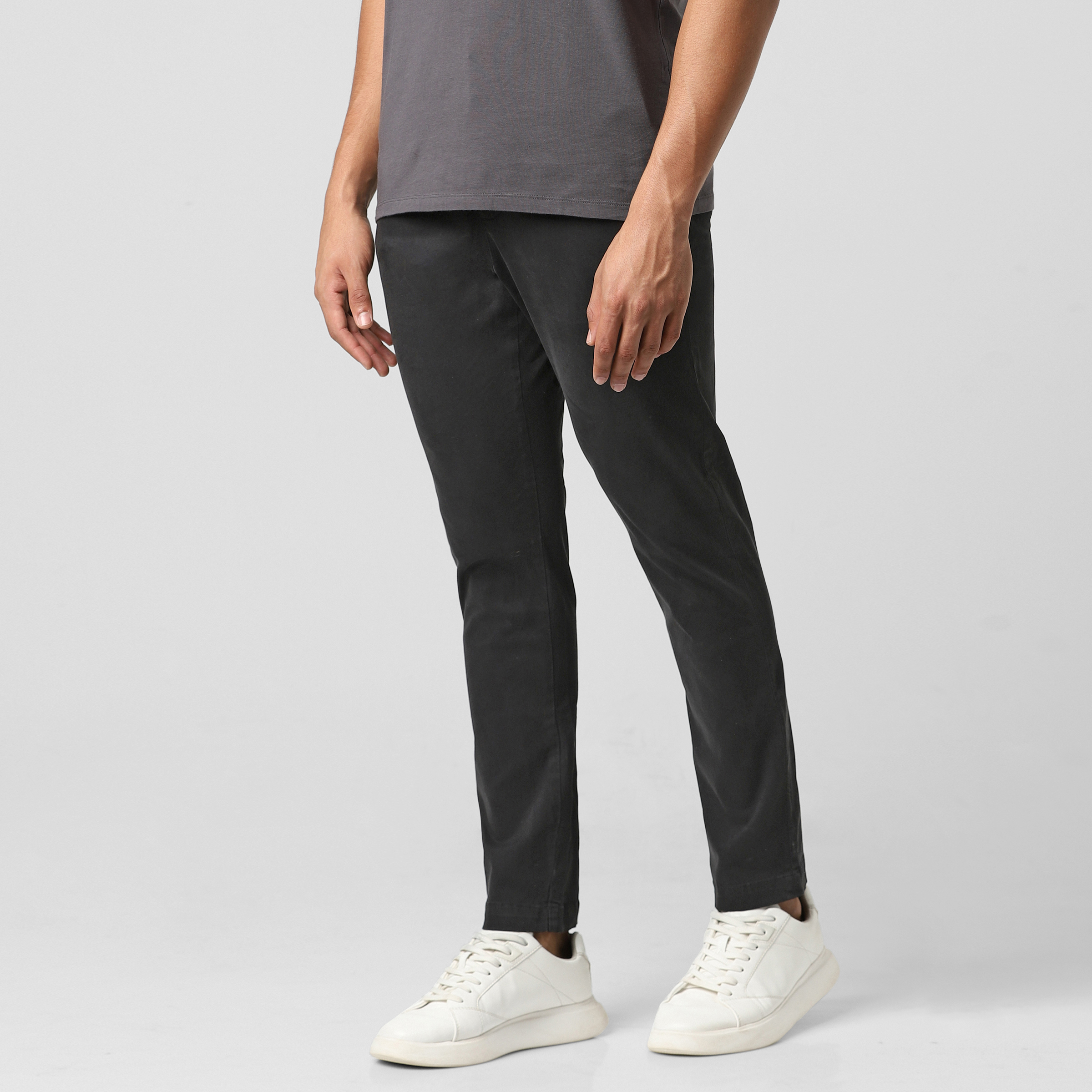 Stretch Chino Pant Black side on model