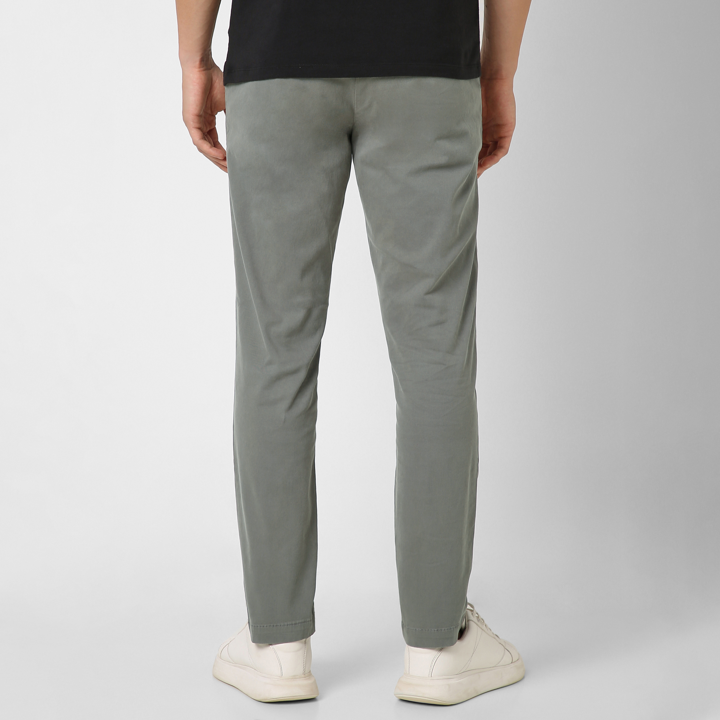 Stretch Chino Pant Grey back on model