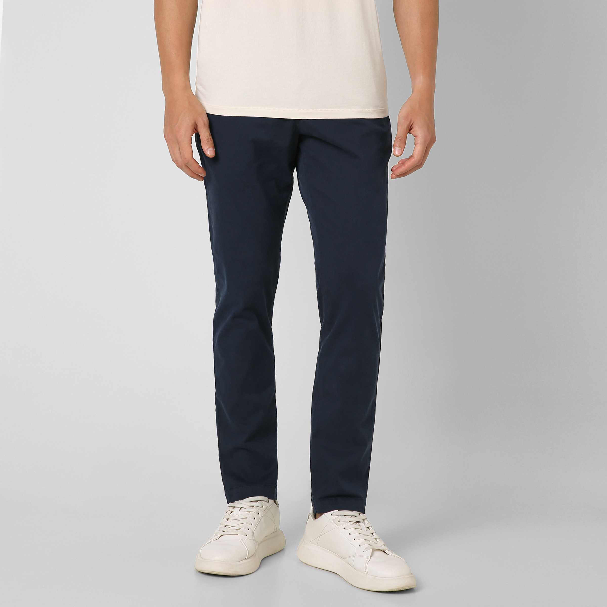 Stretch Chino Pant Navy front on model
