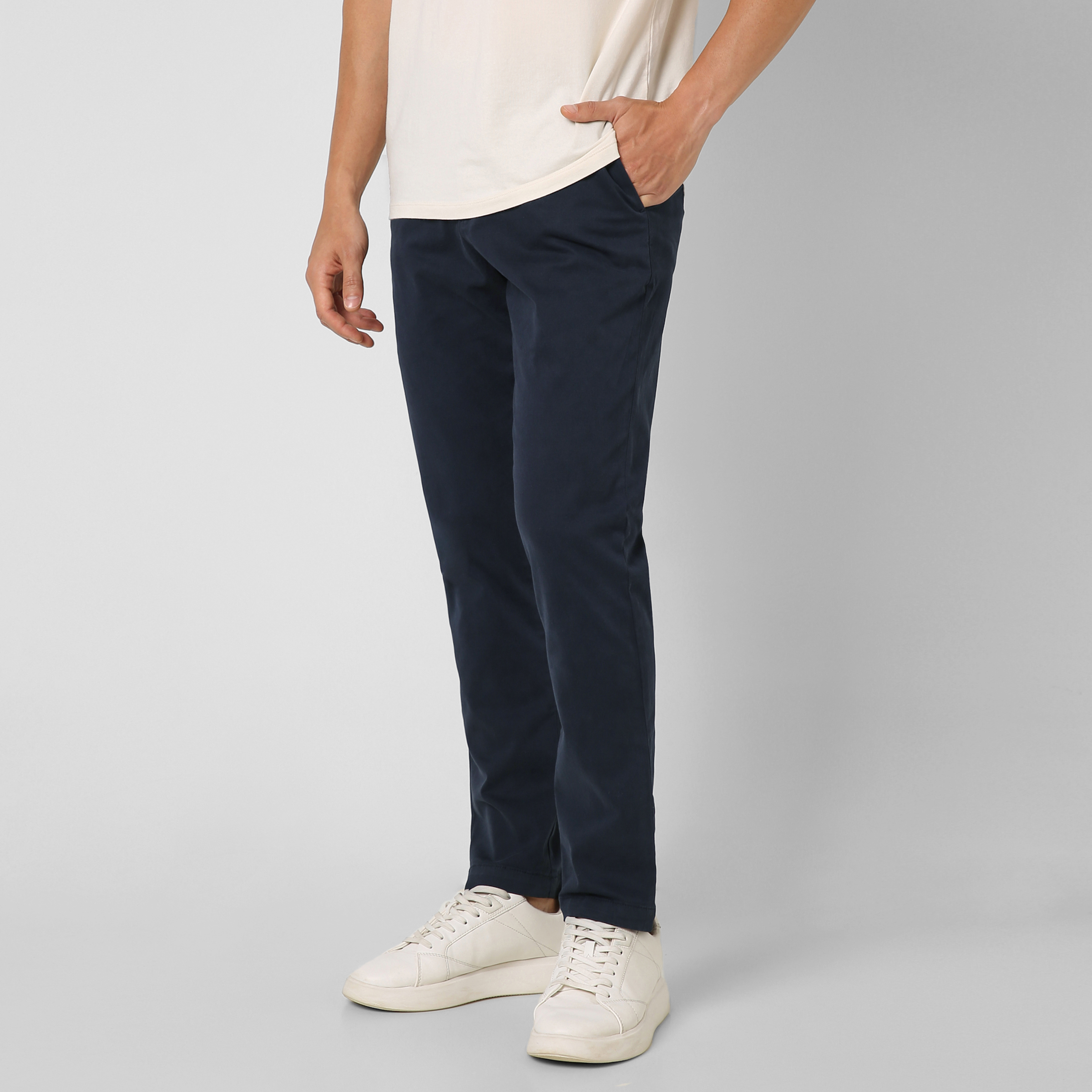 Stretch Chino Pant Navy side on model