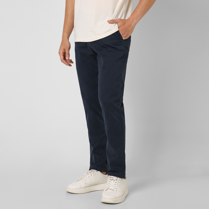 Stretch Chino Pant Navy side on model