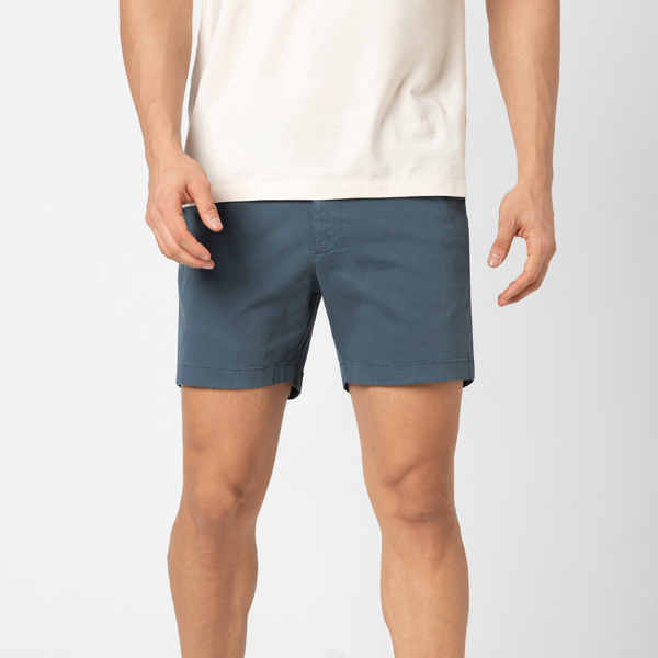 Stretch Chino Short 5" Flint front on model