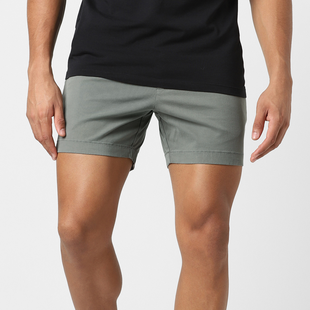 Stretch Chino Short Grey on model