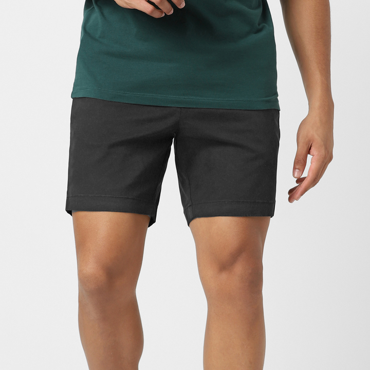 Stretch Chino Short 7" Black on model