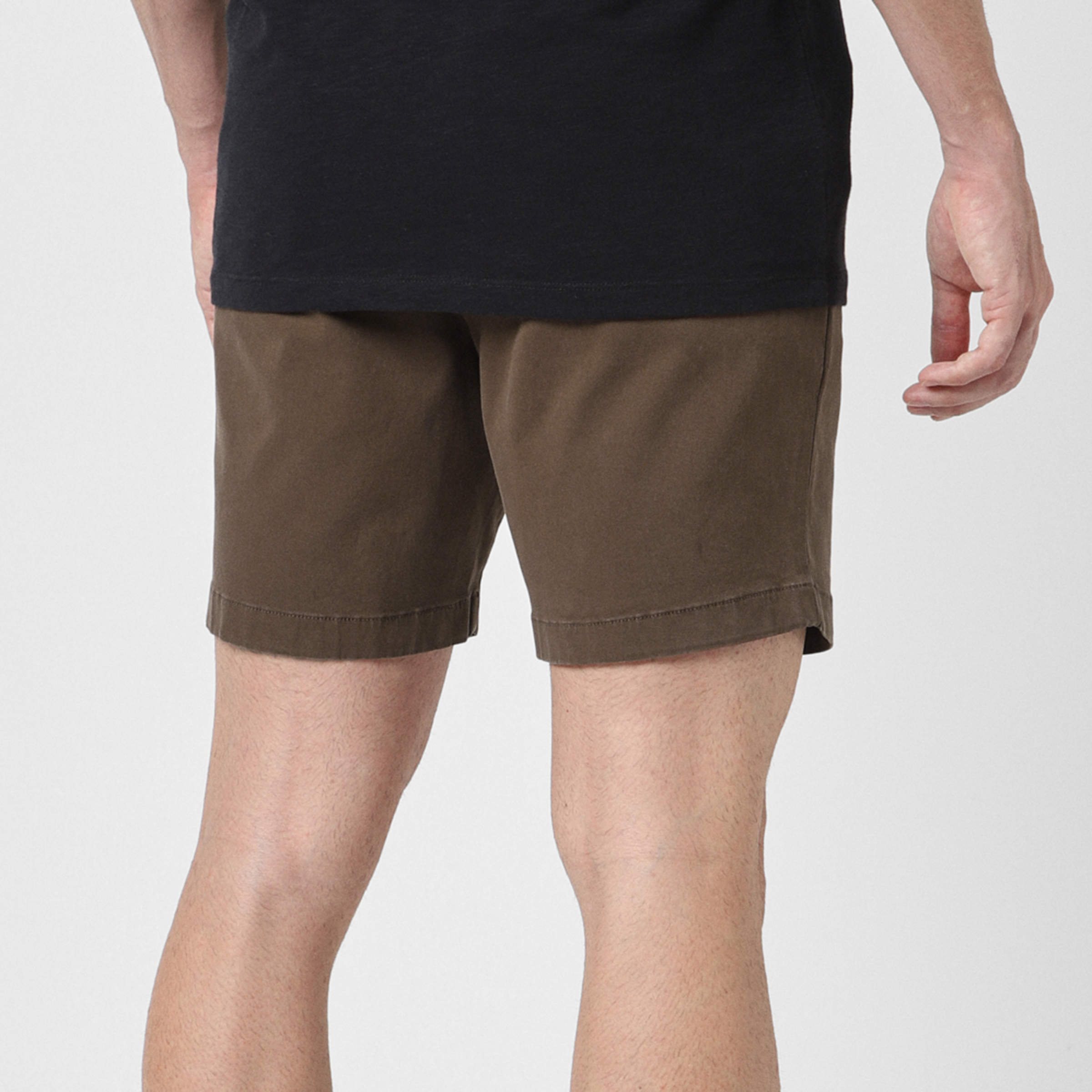Stretch Chino Short 7" in Cocoa back on model